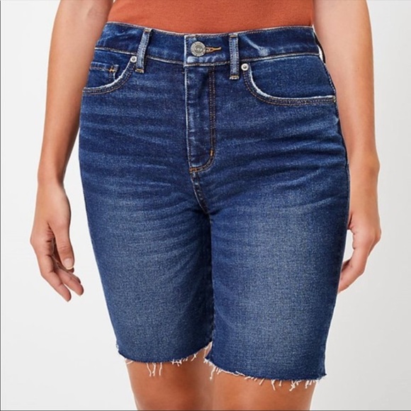 Loft Curvy Denim Jeans Bike Distressed 
